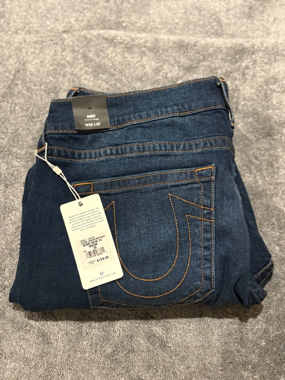 True Religion Men's Dark Blue Bootcut Jeans